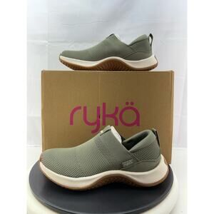 Ryka Encore Knit Womens Size 6M Slip On Olive Green Casual Comfort Shoes Sneaker